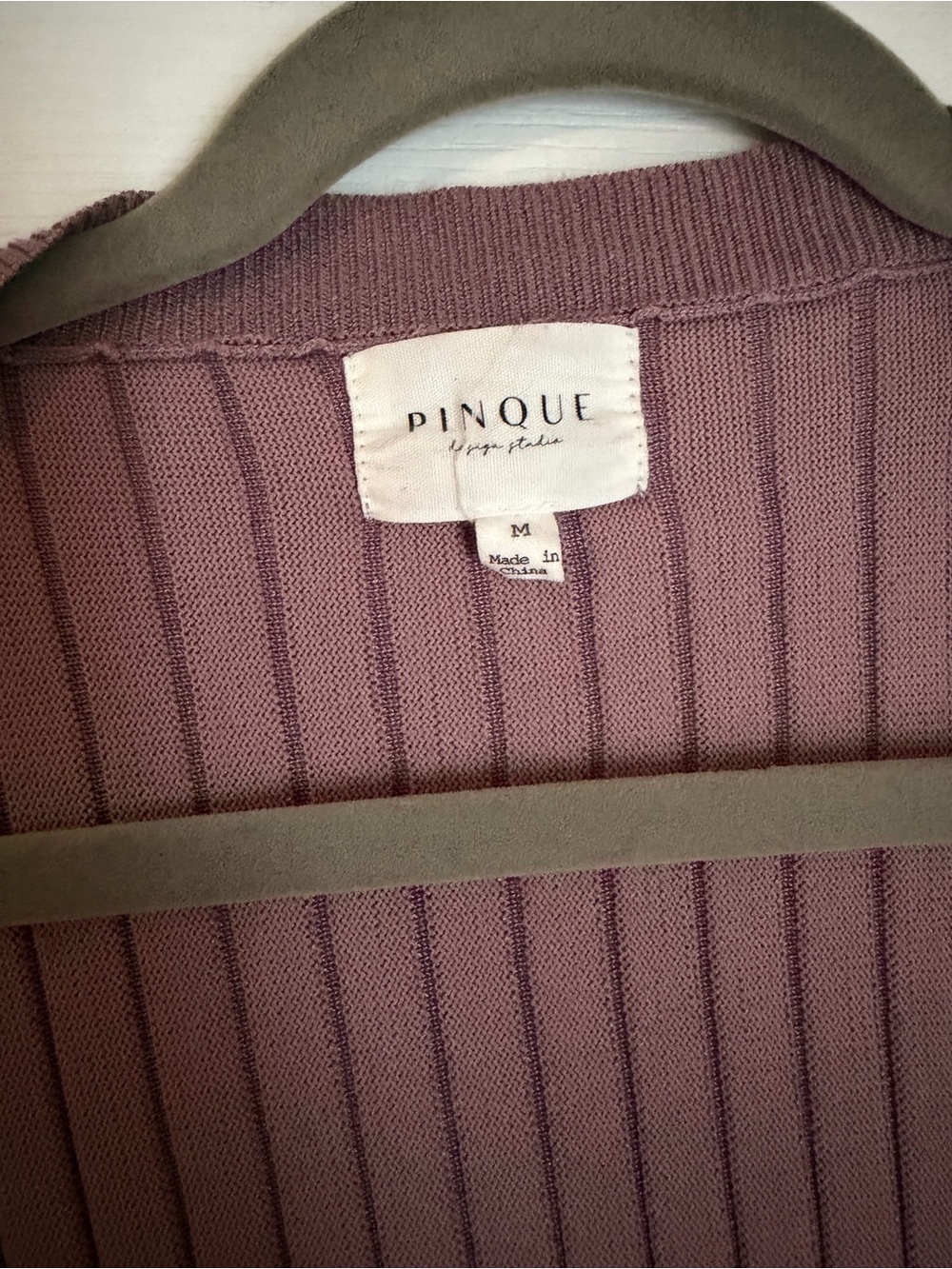 Pinque Dusty Rose Ribbed Cardigan Size Medium - Picture 8 of 9